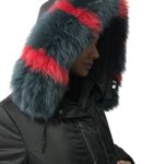 New collar for your favorite coat parka or hood 75 cm Green Red  Handmade Products