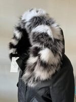Fluffy Collar White Silver Fur Fox for winter coat parka hood 75 cm Mens and Womens  Handmade Products - Image 7