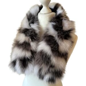 Fluffy Collar White Silver Fur Fox for winter coat parka hood 75 cm Mens and Womens  Handmade Products