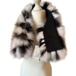 Fluffy Collar White Silver Fur Fox for winter coat parka hood 75 cm Mens and Womens  Handmade Products - Image 3