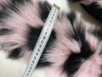 Cute Fluffy Pink Black Collar Fur fox for coat parka hood 75 cm  Handmade Products - Image 6