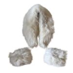 White 120 cm X Large Collar Scarf real Fur arctic fox and cuffs Handmade Products - Image 7