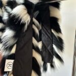 White Black Collar Fur fox for winter coat parka hood 75 cm For men and Women Handmade Products - Image 3