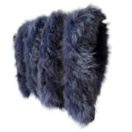 Navy Fluffy Collar Fur Fox for Winter Coat Parka Hood, 75 cm, Mens and Womens Handmade Products