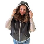 Puffer Cream Black Reversible Mid-Season Quilted Jacket with Hood  Handmade Products - Image 2