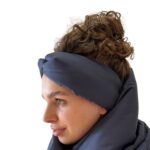 Navy Puffer Guilted Headband Winter Turban Hair Band Accessories Head Wraps for Women's Handmade Products - Image 3