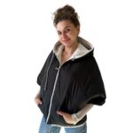 Puffer Cream Black Reversible Mid-Season Quilted Jacket with Hood  Handmade Products - Image 6