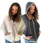 Puffer Cream Black Reversible Mid-Season Quilted Jacket with Hood  Handmade Products