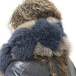 Blue-Beige Natural Fur Scarf for Men and Women Unisex Winter Accessory Handmade Products - Image 6